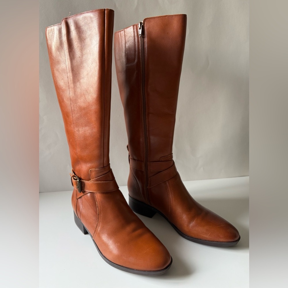Naturalizer Rena Leather Riding Boot Brown Women’s Size EU 39 / US 8.5 - Picture 2 of 10